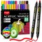 24-Color Paint Markers Dual Tip Acrylic Paint Pens Ideal for Wood, Rock, Canvas, Stone, Glass, Ceramic, and DIY Crafts Art Supplies